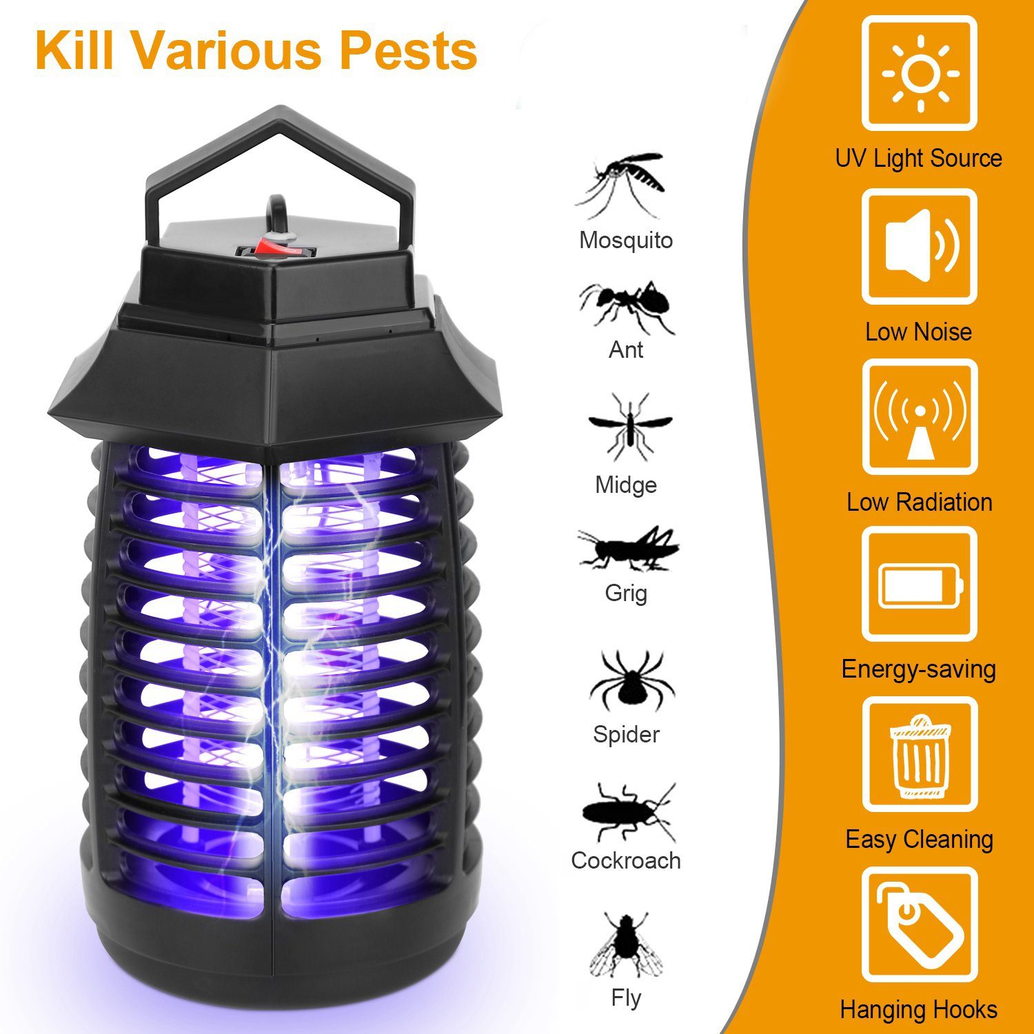 Bug Zapper Electric UV Mosquito Killer Lamp Pest Control refund_fee:800 Warranty