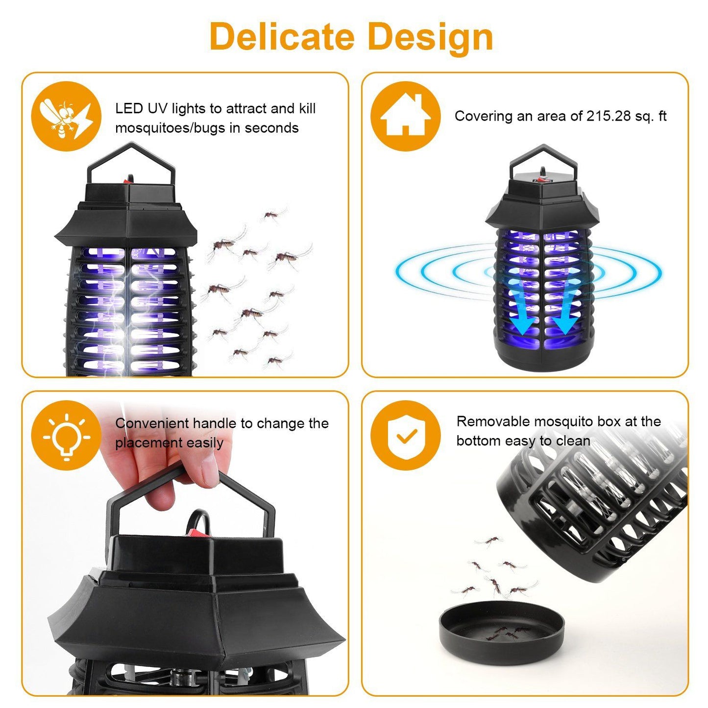 Bug Zapper Electric UV Mosquito Killer Lamp Pest Control refund_fee:800 Warranty