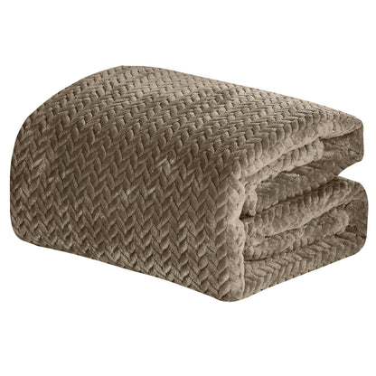 Chevron Braided Bed Cover Taupe __label2:BOGO 30% OFF Bedding refund_fee:1200