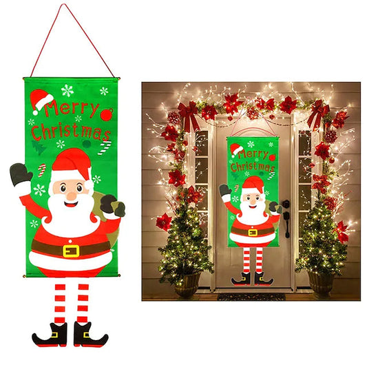 Christmas Door Hanging Flag Decor Santa Claus __stock:200 Holiday Decor & Apparel refund_fee:800