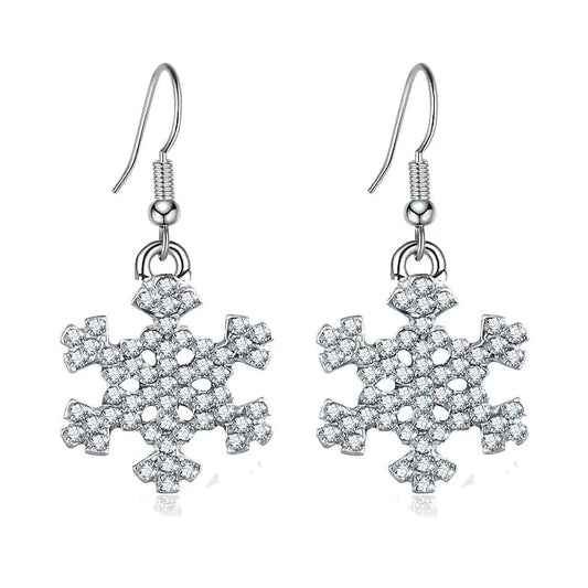 Christmas Ear Decor Hooks Creative Ladies Holiday Earrings Snowflake __stock:200 Holiday Decor & Apparel refund_fee:800