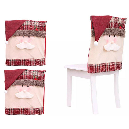 Christmas Santa Claus Snowman Chair Cover 2-Pack Santa __stock:100 Holiday Decor & Apparel refund_fee:800