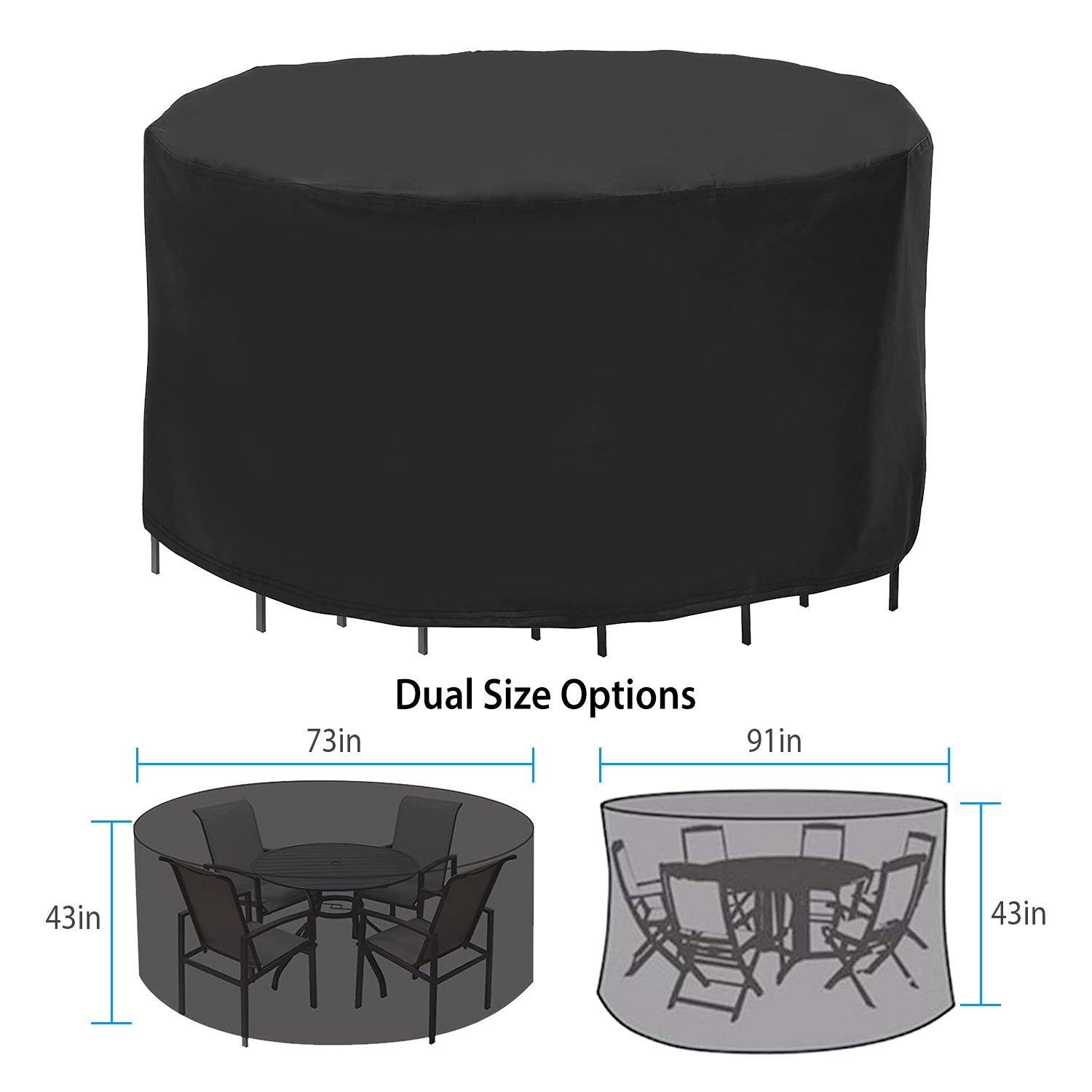 Circular Table Cover Outdoor Furniture Protector __stock:100 Garden & Patio refund_fee:1200