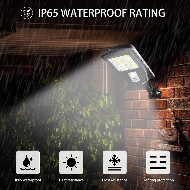 COB Solar Street Lights Remote Control Motion Sensor Security Wall Light with 3 Modes __stock:200 Outdoor Lighting refund_fee:1200 Warranty