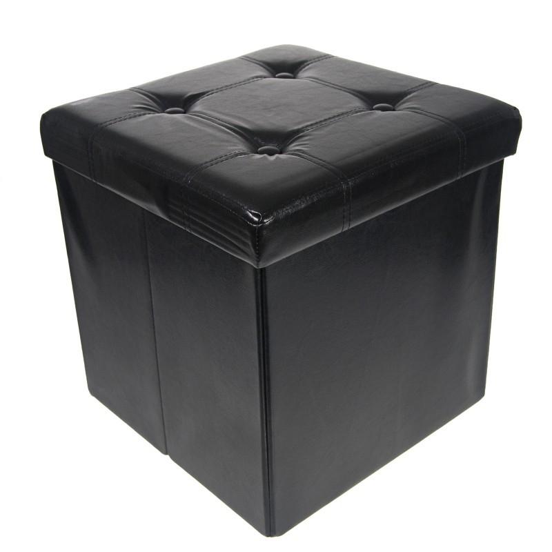 Collapsible Storage Ottoman & Foot Rest Black __label1:BOGO FREE __stock:350 Clearance Furniture and Décor refund_fee:800