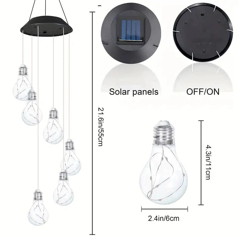 Colorful Lights Solar Wind Chimes for Outside __stock:200 Outdoor Lighting refund_fee:1200 Warranty