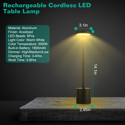 Cordless Portable Rechargeable Table Lamp __stock:100 Indoor Lighting refund_fee:1200 Warranty