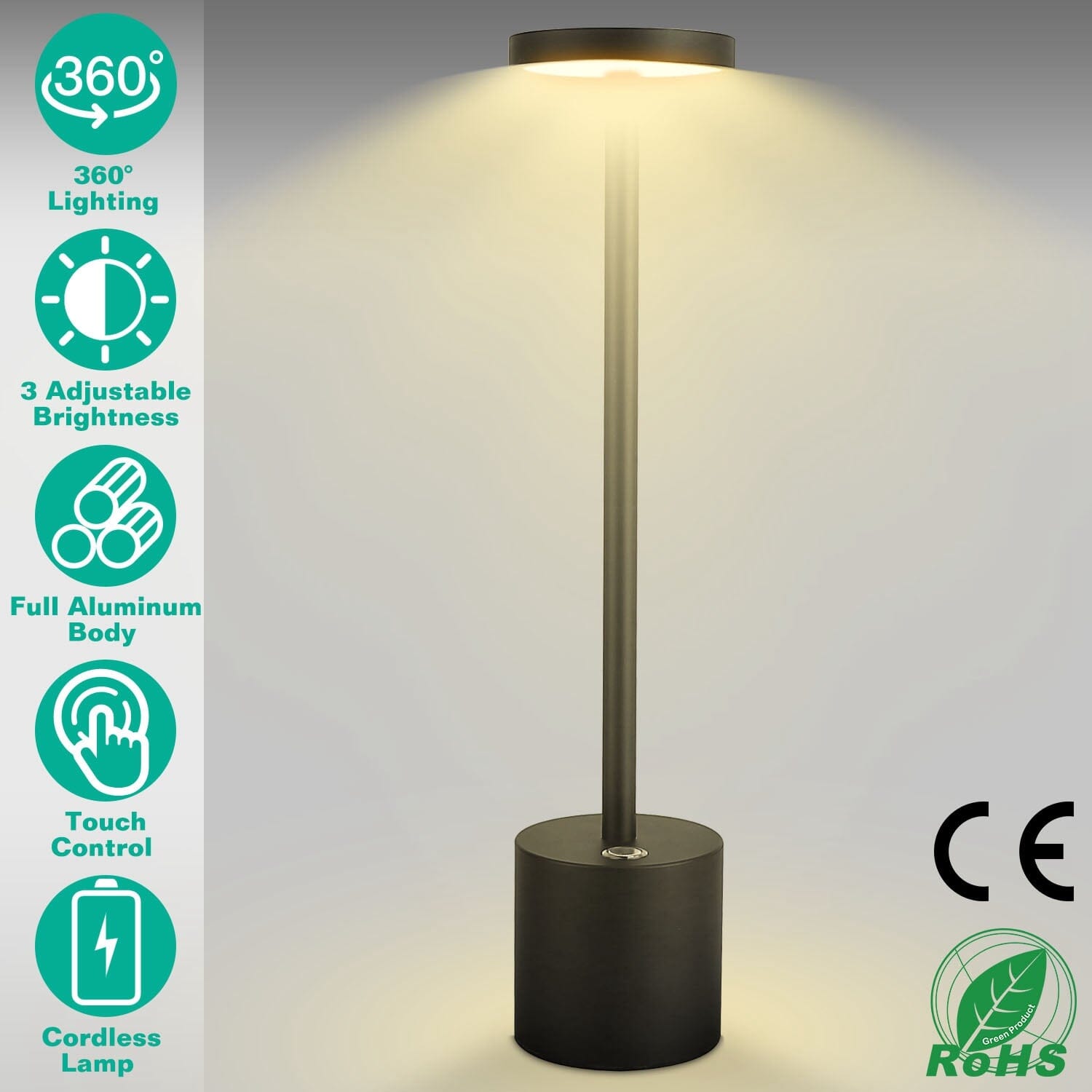 Cordless Portable Rechargeable Table Lamp __stock:100 Indoor Lighting refund_fee:1200 Warranty