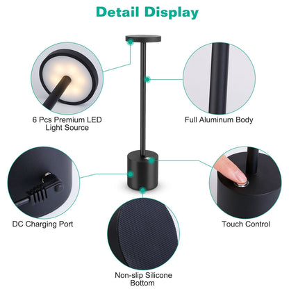 Cordless Portable Rechargeable Table Lamp __stock:100 Indoor Lighting refund_fee:1200 Warranty