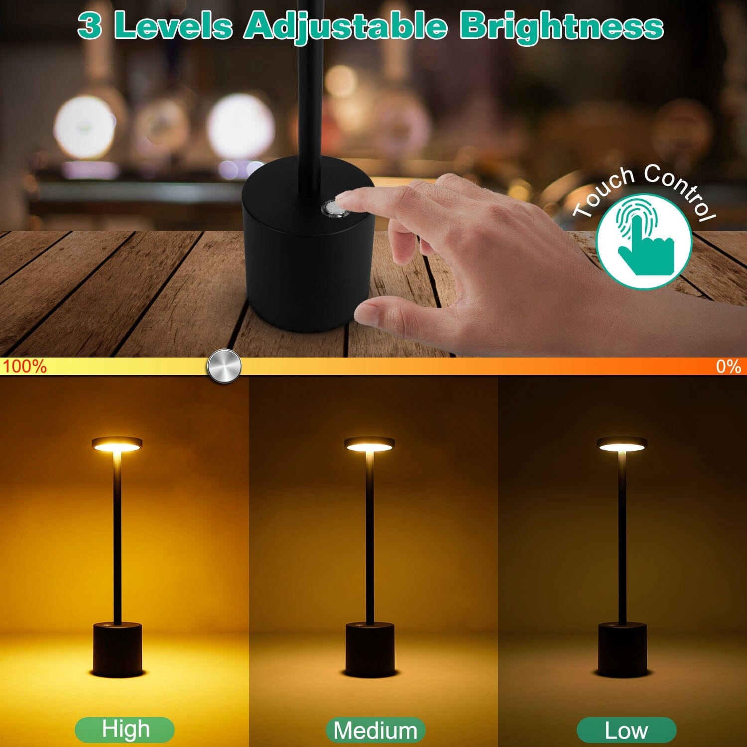 Cordless Portable Rechargeable Table Lamp __stock:100 Indoor Lighting refund_fee:1200 Warranty