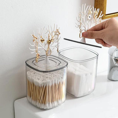 Creative Lovely Home Swab Box Acrylic With Cover __stock:100 Closet & Storage refund_fee:800