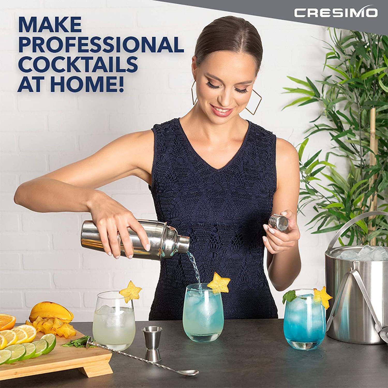 Cresimo 24 Ounce Cocktail Shaker Bar Set __stock:200 Kitchen & Dining refund_fee:1200