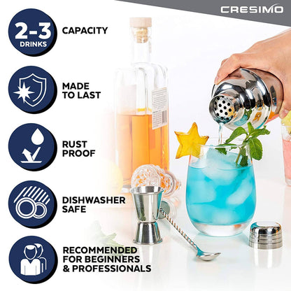 Cresimo 24 Ounce Cocktail Shaker Bar Set __stock:200 Kitchen & Dining refund_fee:1200