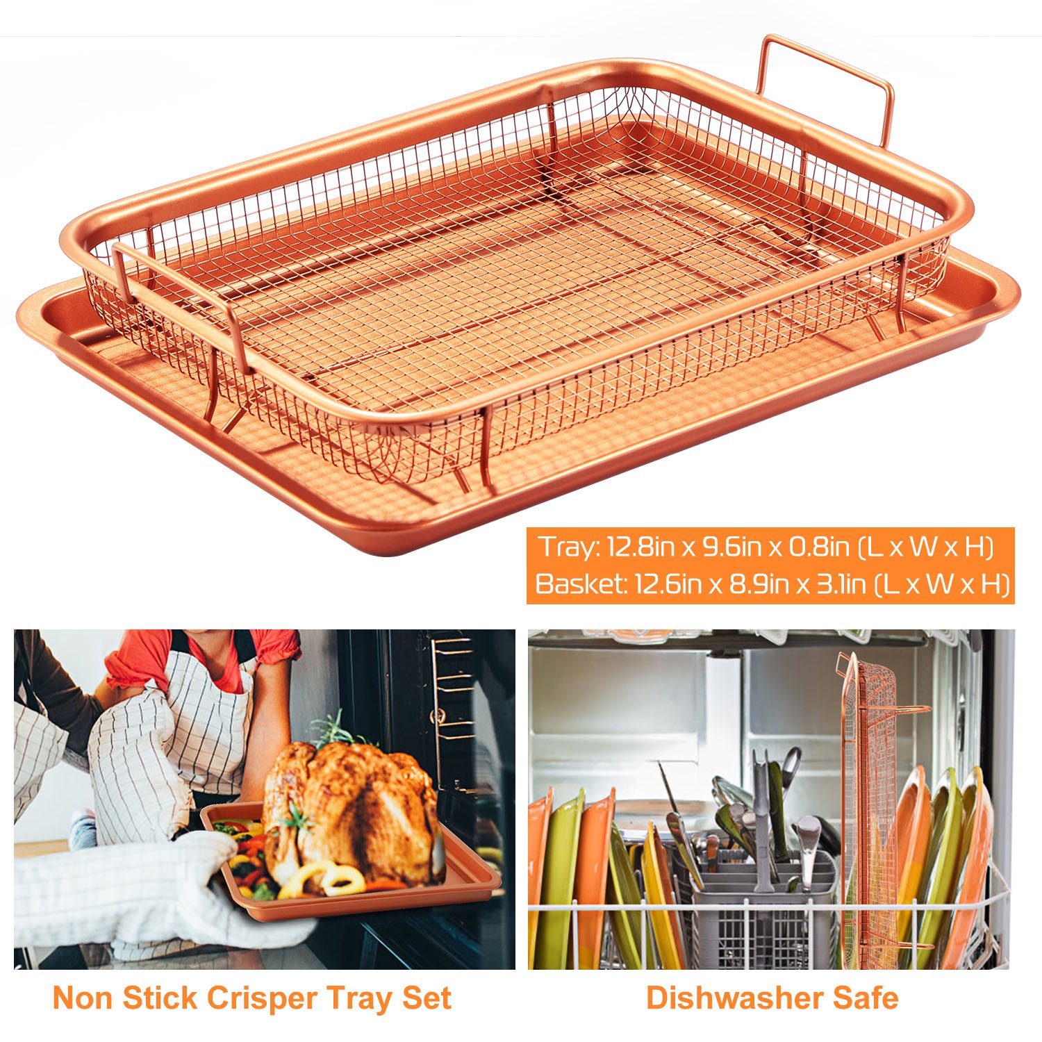 Crispy Tray Set Non Stick Grill Basket Kitchen & Dining refund_fee:1200