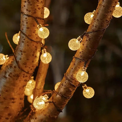 Crystal Globe Solar String Lights __stock:200 refund_fee:800 String & Fairy Lights Warranty