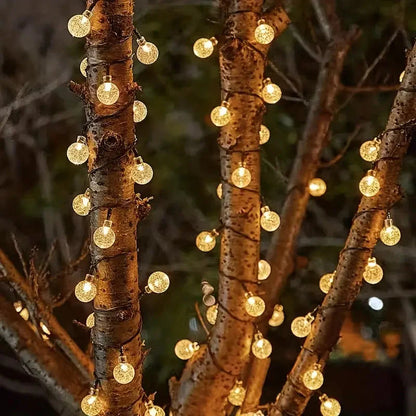 Crystal Globe Solar String Lights __stock:200 refund_fee:800 String & Fairy Lights Warranty