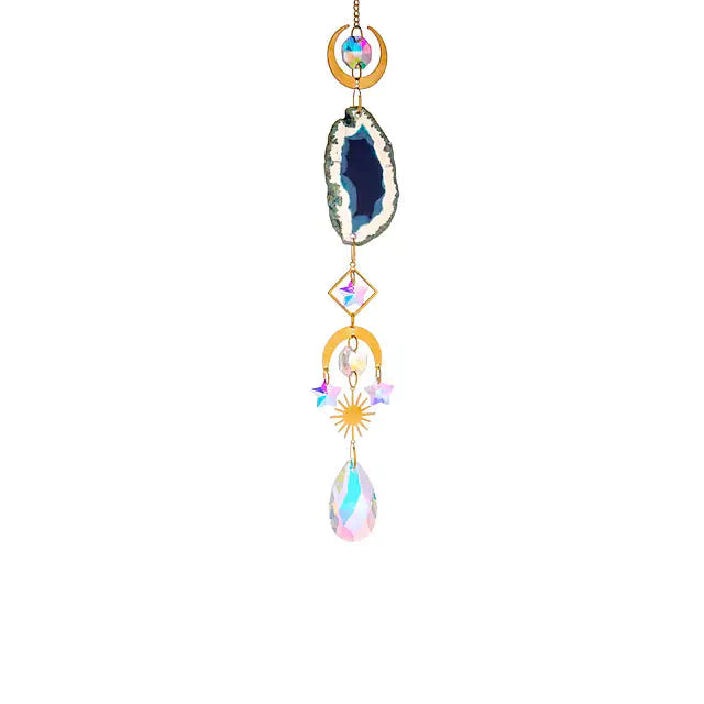 Crystal Sun Catcher Pendant Wind Chime Home Decor Blue __stock:200 Furniture and Décor refund_fee:800 show-color-swatches