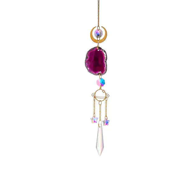 Crystal Sun Catcher Pendant Wind Chime Home Decor Purple __stock:200 Furniture and Décor refund_fee:800 show-color-swatches