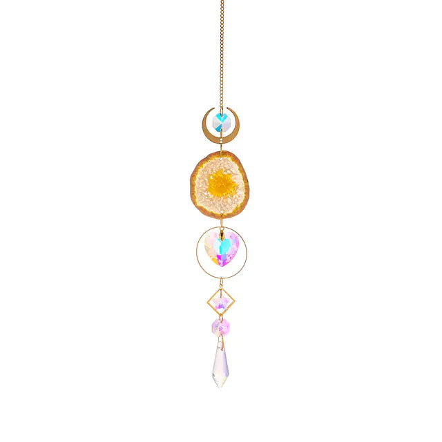 Crystal Sun Catcher Pendant Wind Chime Home Decor Yellow __stock:200 Furniture and Décor refund_fee:800 show-color-swatches