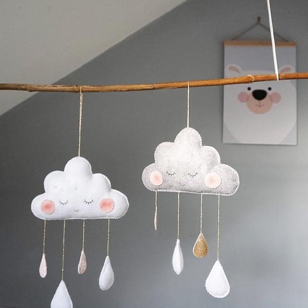 Decorative Cloud Felt Raindrop Pendant __stock:500 Furniture and Décor refund_fee:800