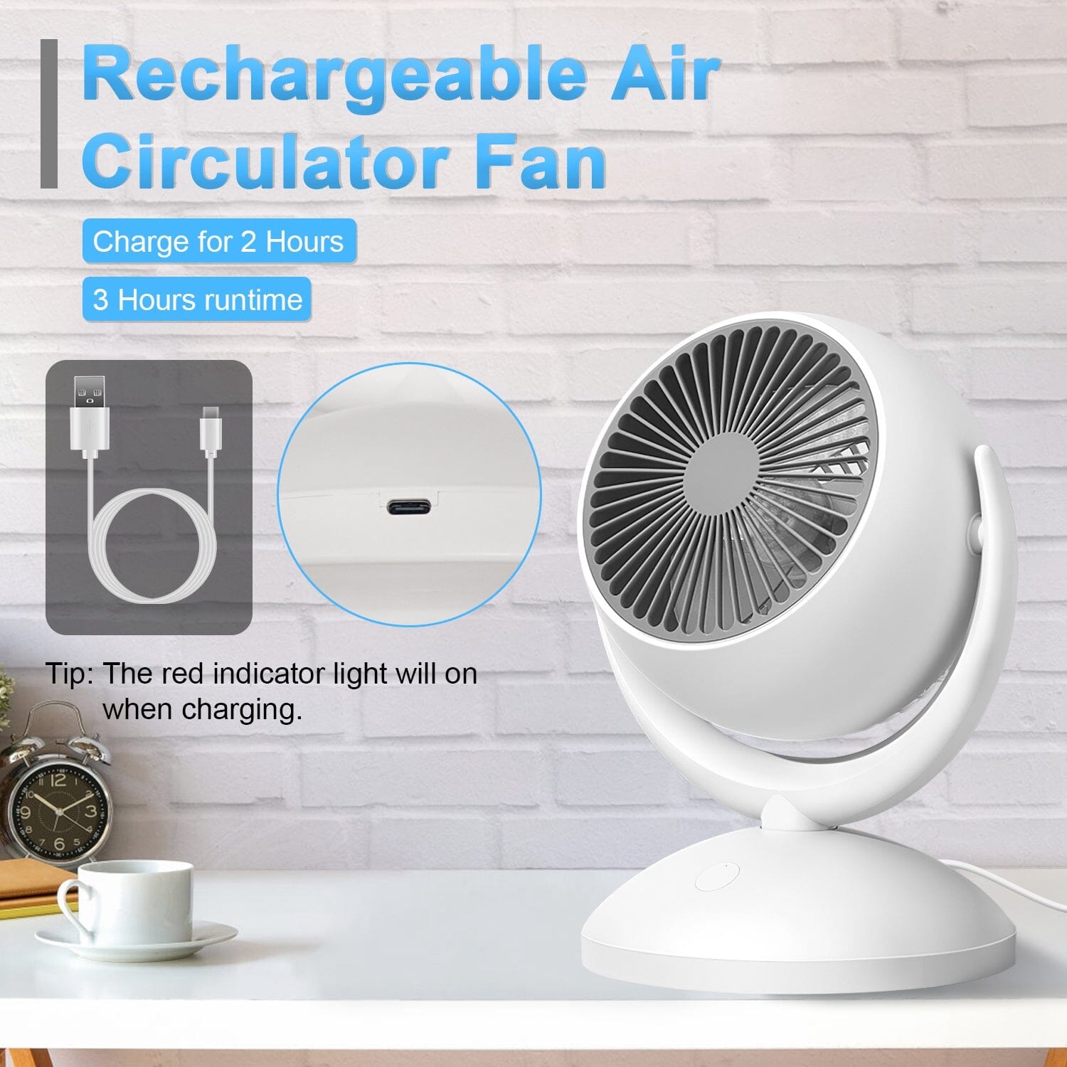 Desk Air Circulator Fan 4 Speed Adjustment __stock:50 Household Appliances refund_fee:1200 Warranty