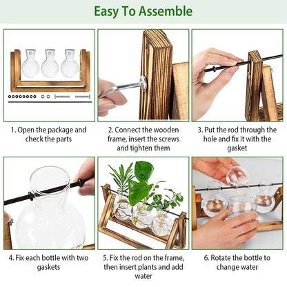 Desktop Glass Bulb Planter __stock:100 Furniture and Décor refund_fee:1200