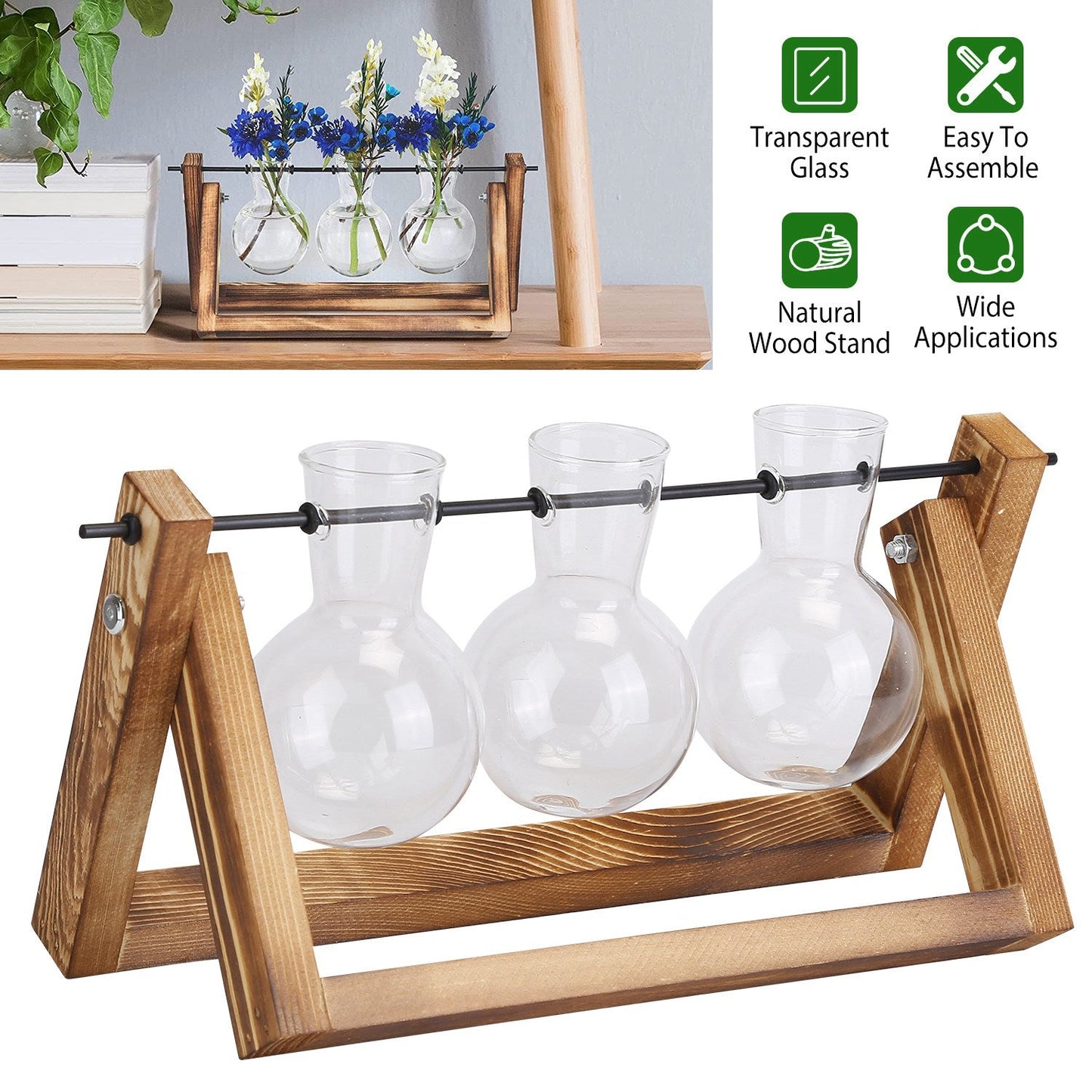 Desktop Glass Bulb Planter __stock:100 Furniture and Décor refund_fee:1200