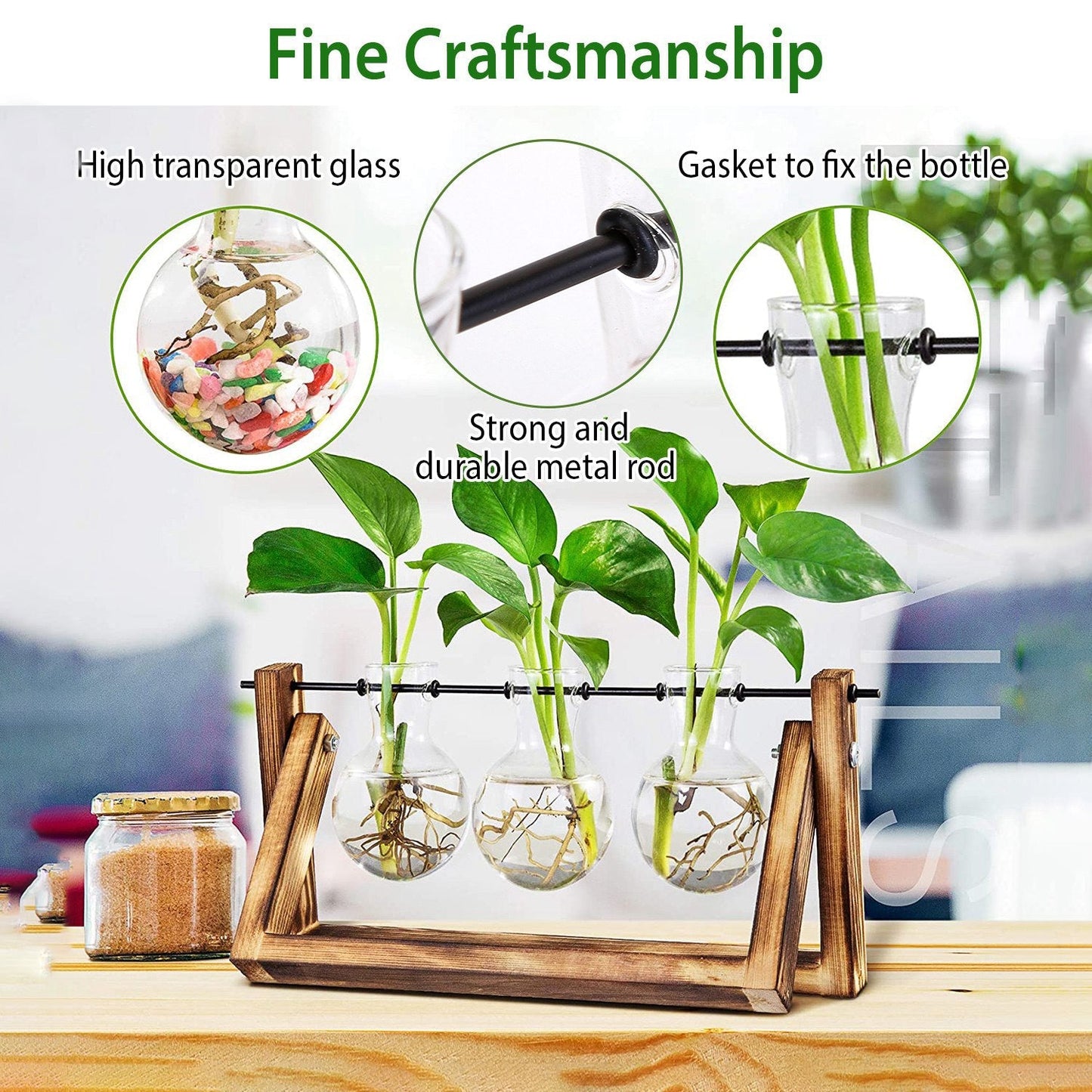 Desktop Glass Bulb Planter __stock:100 Furniture and Décor refund_fee:1200