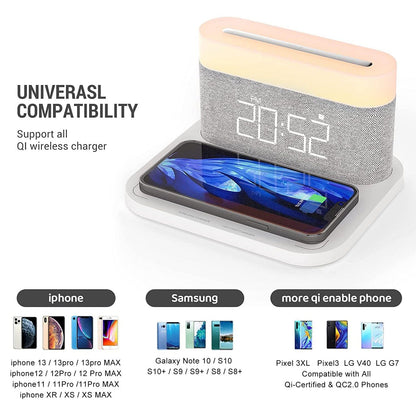 Digital Alarm Clock with Wireless Charging __stock:200 Household Appliances refund_fee:1800 Warranty