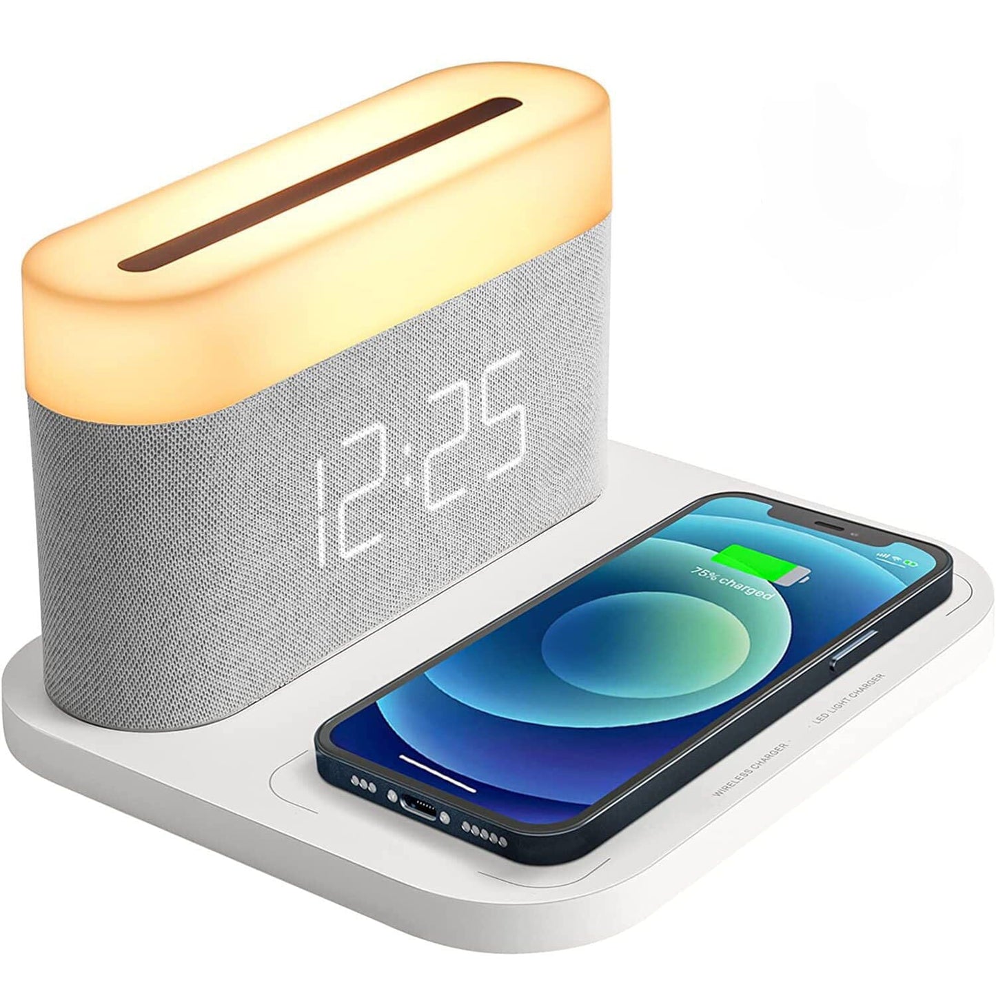 Digital Alarm Clock with Wireless Charging White __stock:200 Household Appliances refund_fee:1800 Warranty