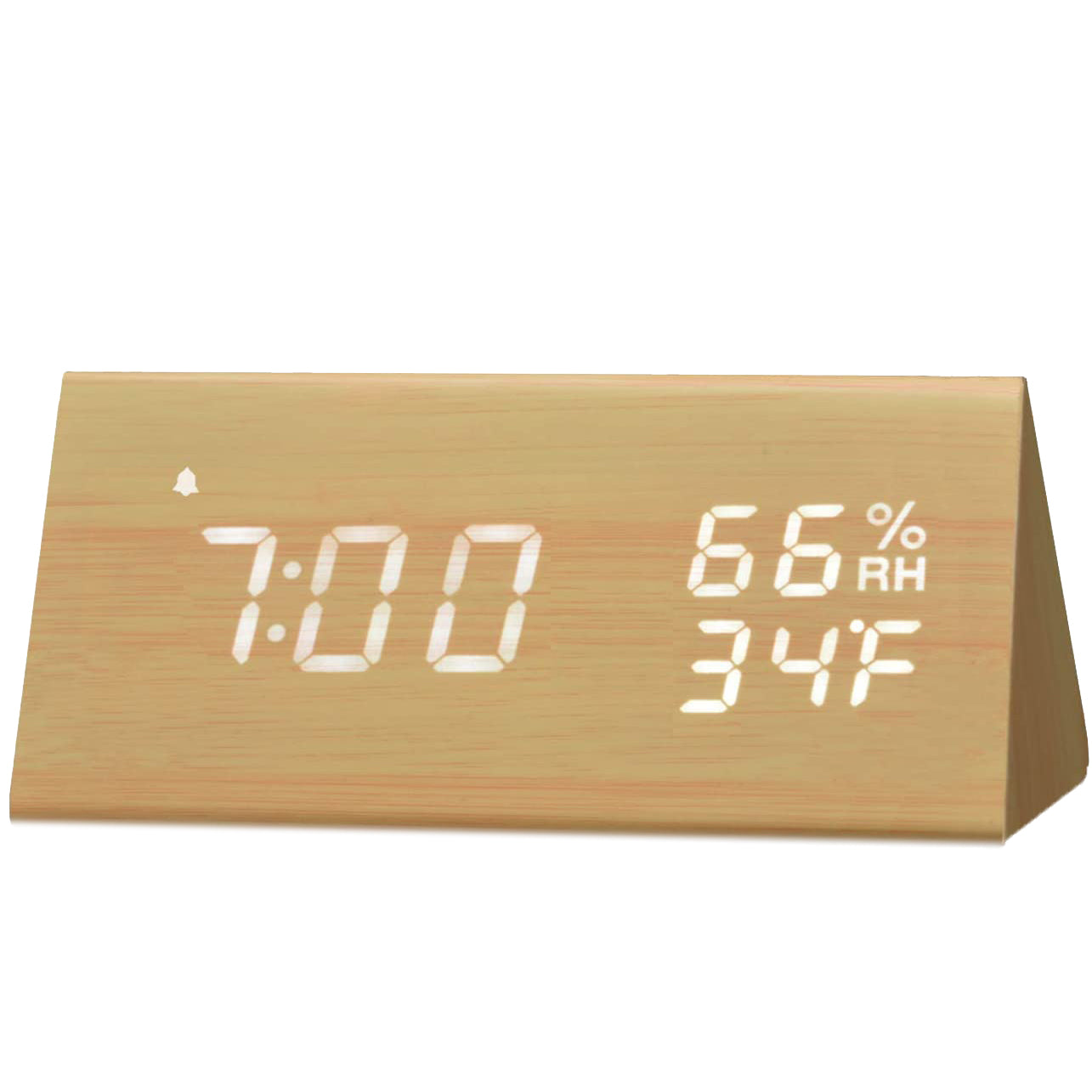 Digital Alarm Clock with Wooden Electronic LED Time Display Yellow __stock:200 Household Appliances refund_fee:1200 Warranty