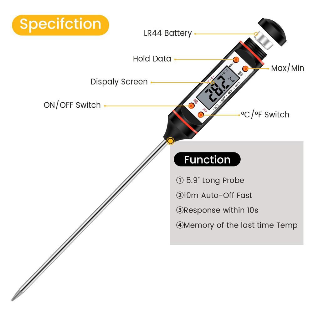 Digital BBQ Kitchen Thermometer __stock:400 Kitchen & Dining refund_fee:800 Warranty