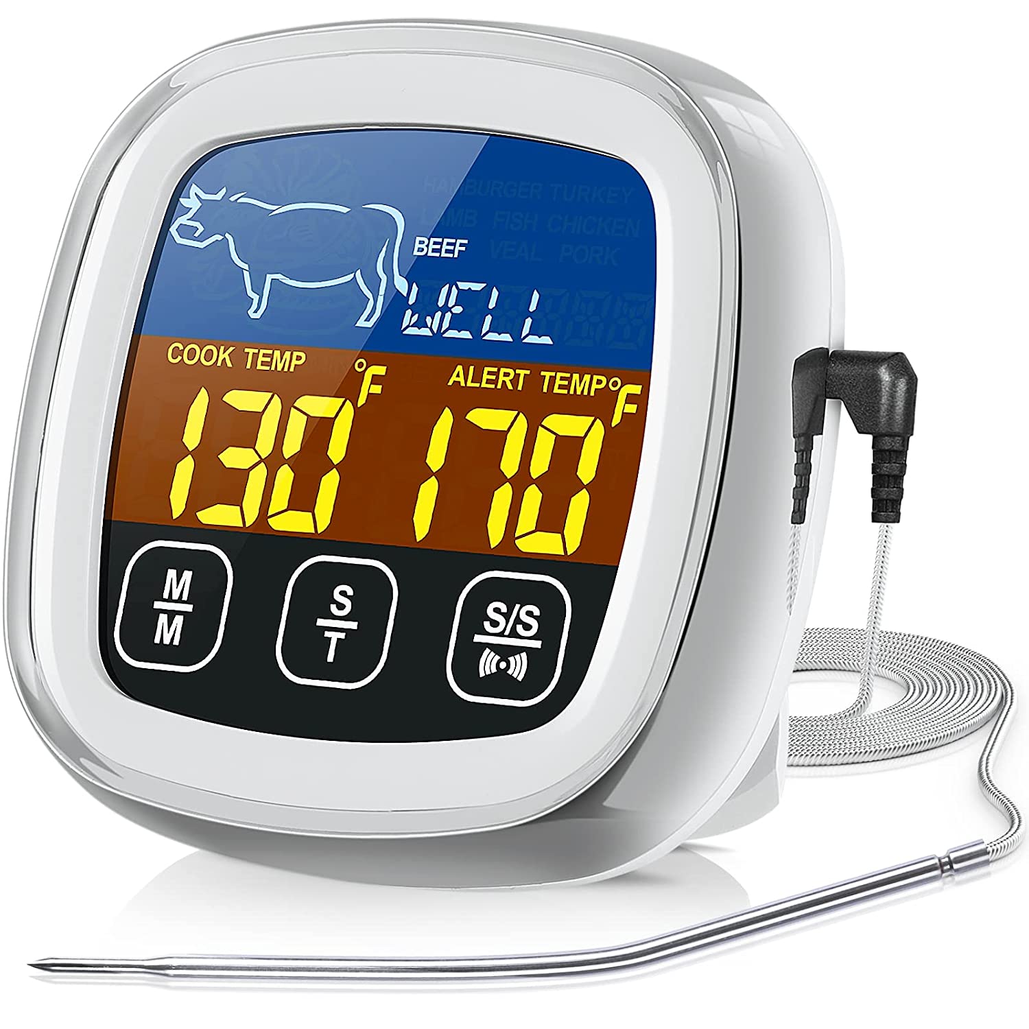 Digital Meat Thermometer for Cooking White __stock:200 Kitchen & Dining refund_fee:1200 Warranty