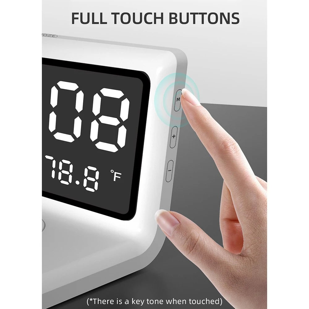 Digital Mirror Clock Wireless Charging Alarm Clock __stock:200 Household Appliances refund_fee:1200 Warranty