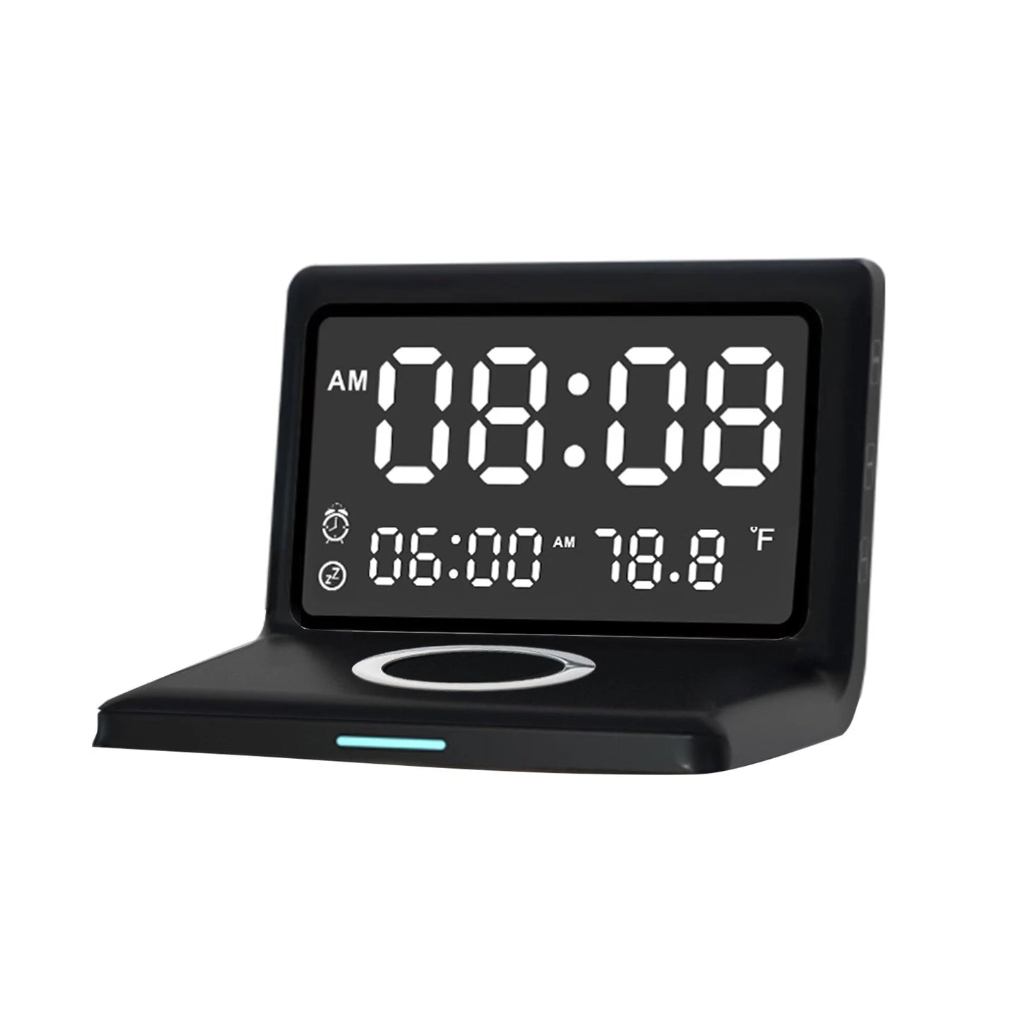 Digital Mirror Clock Wireless Charging Alarm Clock __stock:200 Household Appliances refund_fee:1200 Warranty