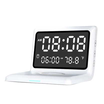 Digital Mirror Clock Wireless Charging Alarm Clock __stock:200 Household Appliances refund_fee:1200 Warranty