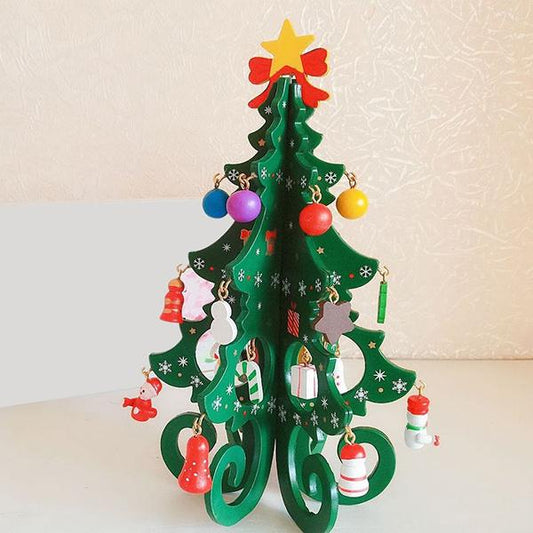 DIY Stereo Wooden Christmas Tree - Christmas Decoration Ornaments Green __stock:100 Holiday Decor & Apparel refund_fee:800