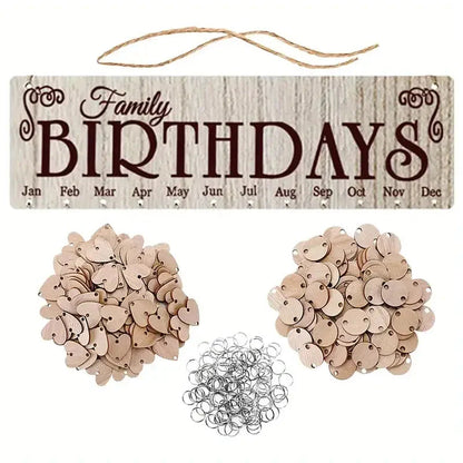 DIY Wooden Family Birthday Board Hanging Sign Pendant Birthday __stock:200 Furniture and Décor refund_fee:800