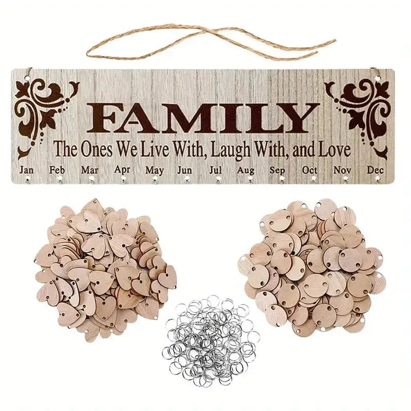 DIY Wooden Family Birthday Board Hanging Sign Pendant Family __stock:200 Furniture and Décor refund_fee:800