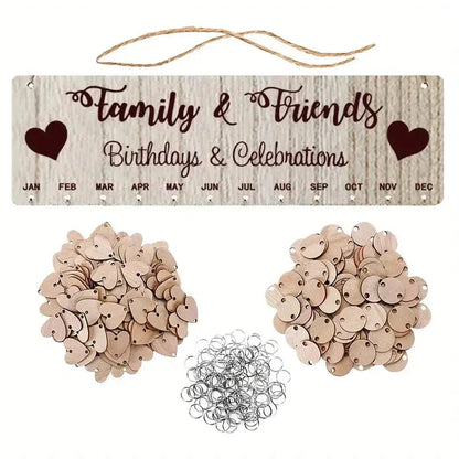 DIY Wooden Family Birthday Board Hanging Sign Pendant Family Friend __stock:200 Furniture and Décor refund_fee:800