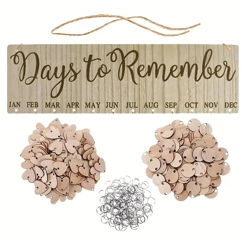 DIY Wooden Family Birthday Board Hanging Sign Pendant Memorable Day __stock:200 Furniture and Décor refund_fee:800