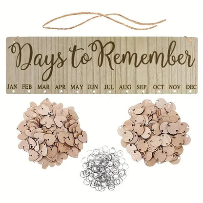 DIY Wooden Family Birthday Board Hanging Sign Pendant Memorable Day __stock:200 Furniture and Décor refund_fee:800