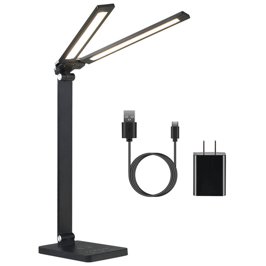 Double Head Desk Lamp with Wireless Charging USB Port __stock:50 Indoor Lighting refund_fee:1800 Warranty