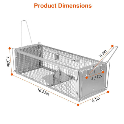 Dual Door Rat Trap Cage Humane with 2 Detachable U Shape Rod __stock:100 Low stock Pest Control refund_fee:1200 Warranty