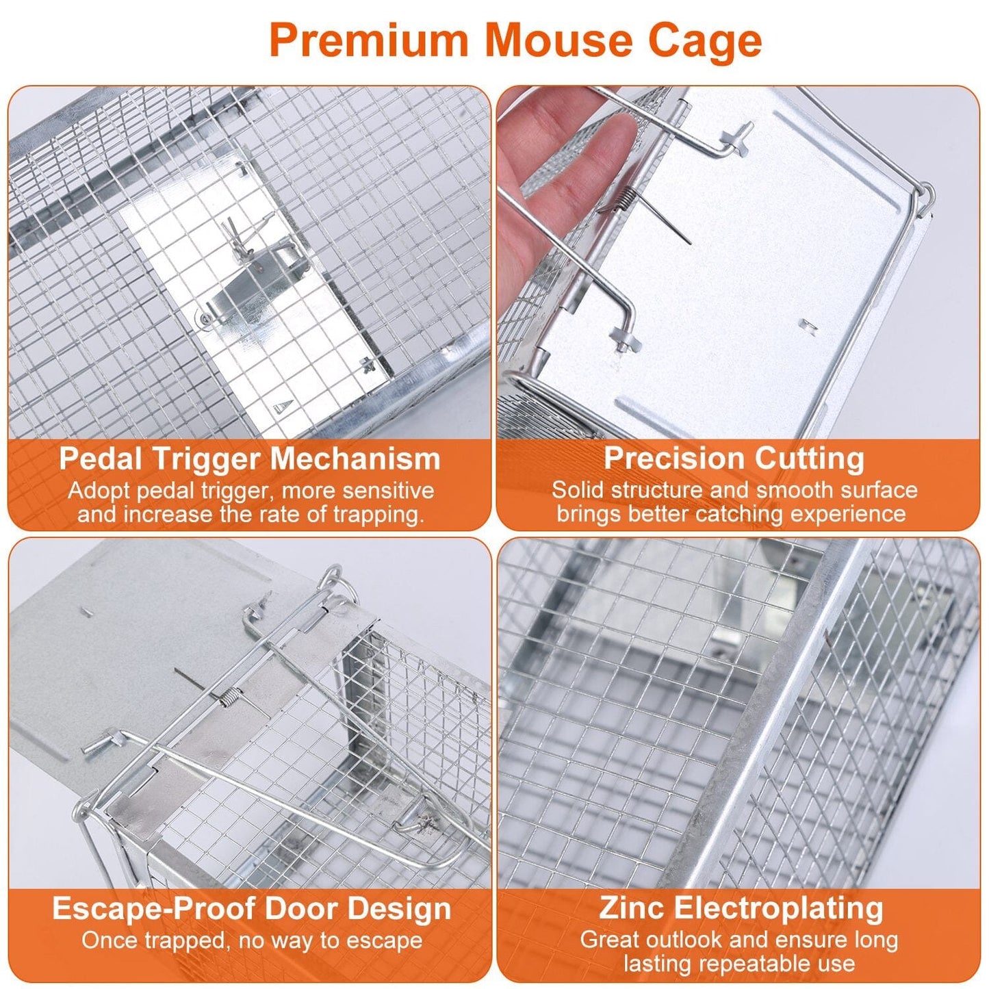 Dual Door Rat Trap Cage Humane with 2 Detachable U Shape Rod __stock:100 Low stock Pest Control refund_fee:1200 Warranty