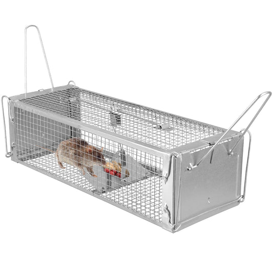 Dual Door Rat Trap Cage Humane with 2 Detachable U Shape Rod __stock:100 Low stock Pest Control refund_fee:1200 Warranty