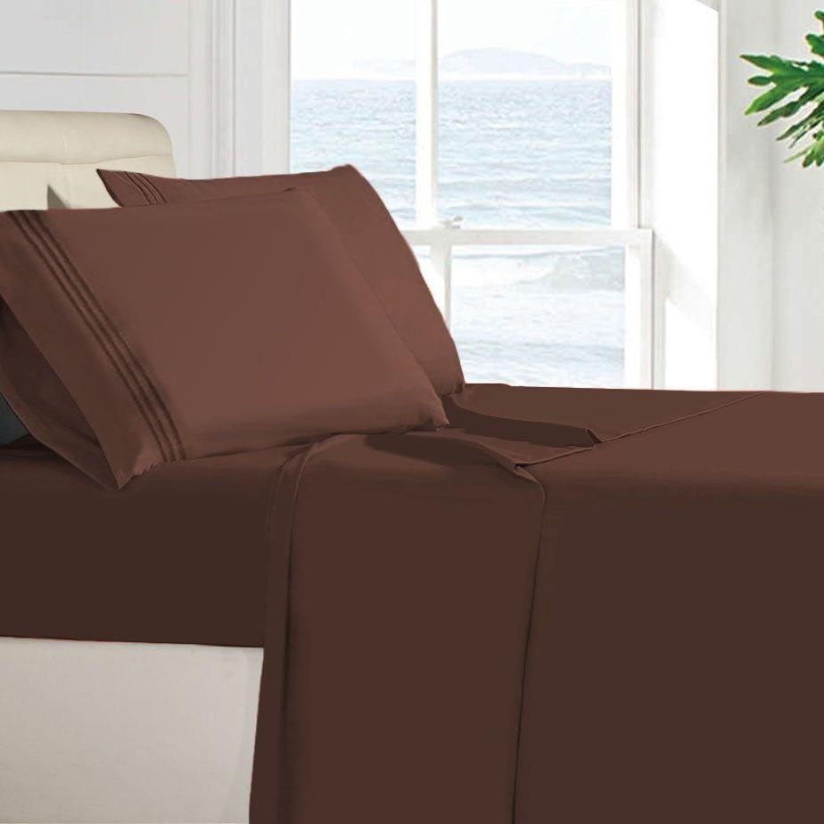 Egyptian Quality 100 GSM Microfiber Sheet Set Brown __label2:BOGO 30% OFF __stock:50 Bedding refund_fee:1200