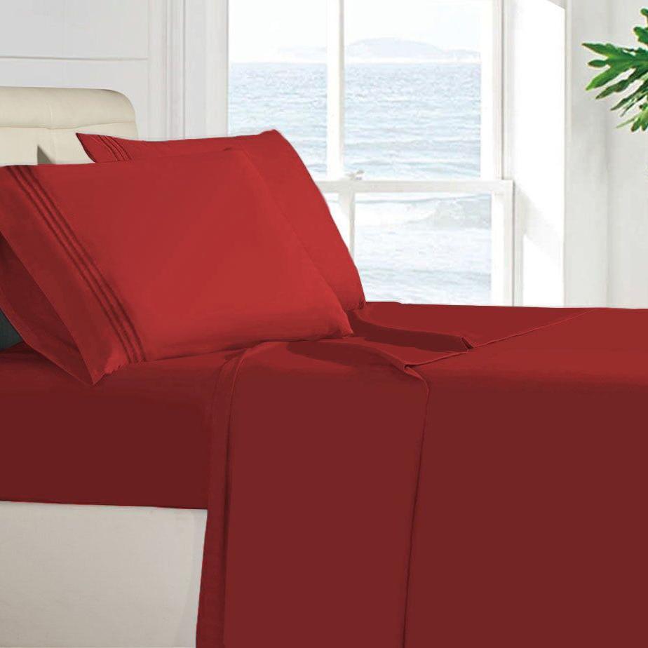 Egyptian Quality 100 GSM Microfiber Sheet Set Burgundy __label2:BOGO 30% OFF __stock:50 Bedding refund_fee:1200