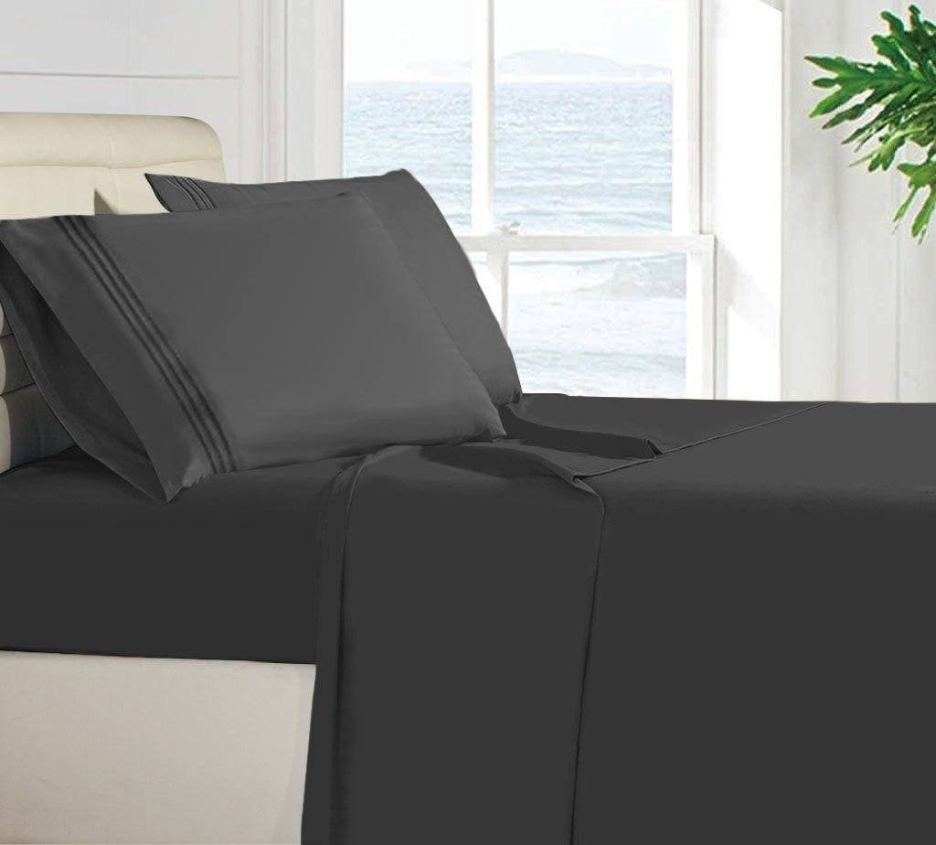 Egyptian Quality 100 GSM Microfiber Sheet Set Dark Gray __label2:BOGO 30% OFF __stock:50 Bedding refund_fee:1200