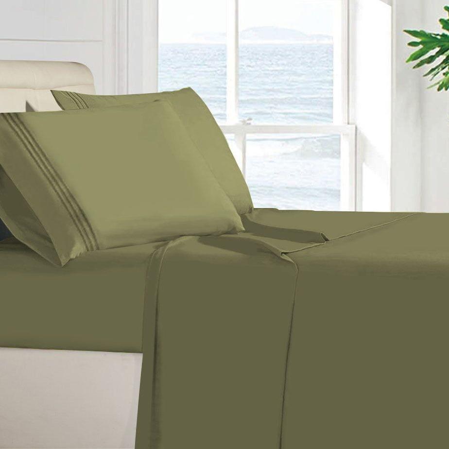 Egyptian Quality 100 GSM Microfiber Sheet Set Green __label2:BOGO 30% OFF __stock:50 Bedding refund_fee:1200